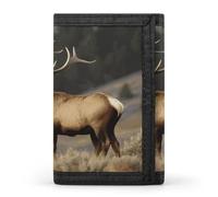 QMKFWT Bull Elk - Portafoglio casual con porta carte di credito, organizer per documenti di alta qualità, per uomini e donne