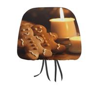 QMKFWT Candles and Gingerbread - Copri poggiatesta per auto, regolabile e riutilizzabile, anti-sporco, flessibile, antipolvere, per la maggior parte dei veicoli