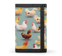 QMKFWT Carino Pollo Walking Casual Portafoglio Porta Carte di Credito Premium Documenti Organizer Caso per Uomini e Donne