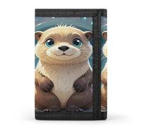 QMKFWT Cartone animato carino lontra portafoglio casual porta carte di credito custodia organizer per documenti per uomini e donne