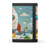 QMKFWT Cartone animato Rockets Casual Portafoglio Porta Carte di Credito Premium Documenti Organizer Caso per Uomo e Donna