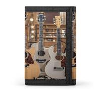 QMKFWT Chitarra Basso Strumenti Musicali Portafoglio Casual Porta Carte di Credito Premium Documenti Organizer Caso per Uomini e Donne