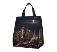 QMKFWT City Seattle - Borsa termica per il pranzo, pieghevole e riutilizzabile, per uomo e donna