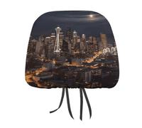 QMKFWT City Seattle Coprisedile per auto, regolabile e riutilizzabile, anti-sporco, flessibile, per poggiatesta, morbido, antipolvere, per la maggior parte dei veicoli