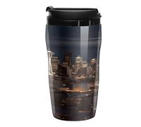QMKFWT City Seattle - Tazza da caffè riutilizzabile, isolata, a prova di perdite, da viaggio, con coperchio, a doppia parete, a prova di fuoriuscite, per caffè ghiacciato/caldo, regalo per mamme e