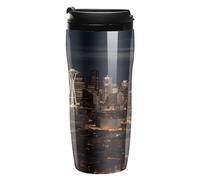 QMKFWT City Seattle - Tazza da caffè riutilizzabile, isolata, a prova di perdite, da viaggio, con coperchio, a doppia parete, a prova di fuoriuscite, per caffè ghiacciato/caldo, regalo per mamme e