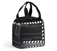 QMKFWT Classic Movie Clapboard Black Lunch Bag Durevole Isolato Grande Palestra Lunch Tote Box Portatile A Prova di Perdite Cooler Contenitori per Cibo Riutilizzabili Lunchbox per Lavoro Viaggi Picnic