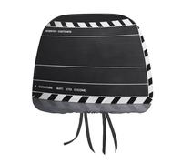 QMKFWT Classic Movie - Copertura per poggiatesta auto, regolabile, riutilizzabile, anti-sporco, flessibile, morbida, antipolvere, per la maggior parte dei veicoli, colore: nero