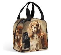 QMKFWT Cocker Spaniel Borsa per il pranzo isolata e resistente, grande, per palestra, portatile, a prova di perdite, riutilizzabile, per lavoro, viaggi, picnic
