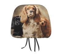QMKFWT Cocker Spaniel, copri poggiatesta per auto, regolabile e riutilizzabile, anti-sporco, flessibile, antipolvere, per la maggior parte dei veicoli