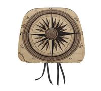 QMKFWT Compass Wind Road Map - Copertura per poggiatesta auto, regolabile e riutilizzabile, anti-sporco, flessibile, morbida, antipolvere, per la maggior parte dei veicoli