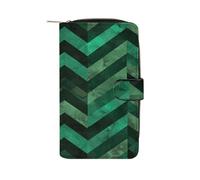QMKFWT Con portafoglio in pelle verde smeraldo lungo libretto degli assegni portafogli classico bifold da donna pochette con finestra ID