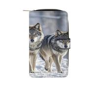 QMKFWT Confezione di portafogli lunghi in pelle con libretto degli assegni, pochette da donna classica a due ante con finestra per documento d'identità