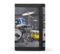 QMKFWT Cool Drum Set Casual Portafoglio Porta Carte di Credito Premium Documenti Organizer Caso per Uomini e Donne