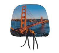 QMKFWT Copertura per poggiatesta auto con ponte della baia di San Francisco, regolabile e riutilizzabile, anti-sporco, flessibile, protezione per il poggiatesta, per la maggior parte dei veicoli