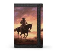 QMKFWT Cowboy West - Portafoglio casual con porta carte di credito, organizer per documenti, per uomini e donne