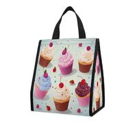 QMKFWT Delicious Cupcakes Borsa termica zaino pieghevole e riutilizzabile borse termiche per uomo donna