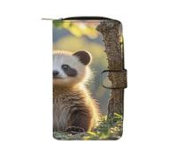 QMKFWT Foolish - Portafoglio lungo in pelle a forma di animale, classico, bifold, da donna, con finestra per documento d'identità