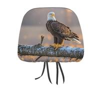 QMKFWT Golden Sunset Bald Eagle Coprisedile per auto, regolabile e riutilizzabile, anti-sporco, flessibile, protezione per poggiatesta auto, morbido, antipolvere, per la maggior parte dei veicoli