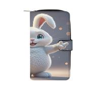 QMKFWT Hug Bunny Portafoglio lungo in pelle portafoglio degli assegni portafogli classico bifold da donna pochette con finestra ID