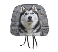 QMKFWT Husky - Coprisedile per auto, regolabile, riutilizzabile, anti-sporco, flessibile, per poggiatesta, per la maggior parte dei veicoli