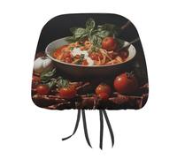 QMKFWT Italian Pasta Pictures, copri poggiatesta per auto, regolabile e riutilizzabile, anti-sporco, flessibile, antipolvere, per la maggior parte dei veicoli