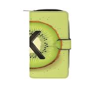 QMKFWT Kiwi Art Pattern Portafoglio in pelle portafoglio lungo libretto degli assegni portafogli classico bifold da donna pochette con finestra ID