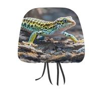QMKFWT Leopard Little Gecko - Coprisedile per auto, regolabile e riutilizzabile, anti-sporco, flessibile, per poggiatesta, protezione antipolvere per la maggior parte dei veicoli