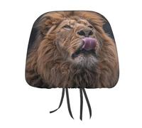 QMKFWT Lion - Copertura per poggiatesta auto, regolabile, riutilizzabile, anti-sporco, flessibile, antipolvere, per la maggior parte dei veicoli
