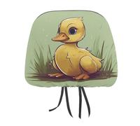QMKFWT Little Duck con occhi azzurri, copertura per poggiatesta auto, regolabile e riutilizzabile, anti-sporco, flessibile, antipolvere, protezione per poggiatesta per la maggior parte dei veicoli