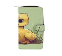 QMKFWT Little Duck with Blue Eyes Portafoglio lungo in pelle portafoglio degli assegni portafogli classico bifold da donna pochette con finestra ID