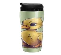 QMKFWT Little Duck with Blue Eyes Tazza da caffè riutilizzabile isolata a tenuta stagna da viaggio con coperchio a doppia parete a prova di fuoriuscite tazza da caffè per caffè ghiacciato/caldo
