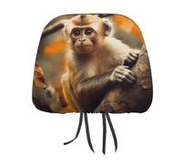 QMKFWT Monkey on Tree - Copertura per poggiatesta auto, regolabile e riutilizzabile, anti-sporco, flessibile, antipolvere, per la maggior parte dei veicoli