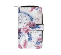 QMKFWT Peach Dream Catcher Portafoglio lungo in pelle portafoglio degli assegni portafogli classico bifold da donna pochette con finestra ID
