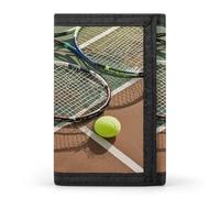 QMKFWT Portadocumenti per racchette da tennis e palline da tennis, stile casual, con porta carte di credito, per uomini e donne