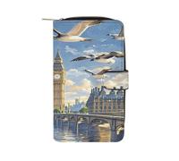 QMKFWT Portafogli da donna in pelle dipinta a mano con libretto degli assegni classico bifold pochette da donna con finestra ID
