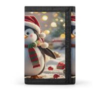 QMKFWT Portafoglio casual con porta carte di credito con pinguino divertente natalizio per uomini e donne