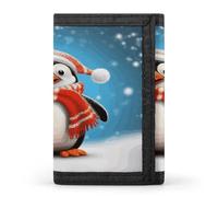 QMKFWT Portafoglio casual con porta carte di credito con pinguino divertente natalizio per uomini e donne
