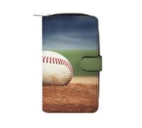 QMKFWT Portafoglio da baseball in pelle con libretto degli assegni portafogli classico bifold pochette da donna con finestra ID
