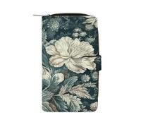 QMKFWT Portafoglio in pelle con fiori e libretto degli assegni portafogli classico bifold da donna pochette con finestra ID