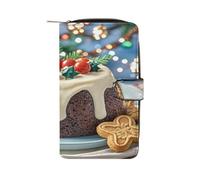 QMKFWT Portafoglio in pelle di budino di Natale lungo portafoglio degli assegni portafogli classico bifold da donna pochette con finestra ID