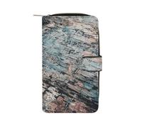 QMKFWT Portafoglio in pelle grigio e nero modello lungo portafoglio assegni portafogli classico bifold signore frizione con finestra ID