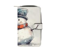 QMKFWT Portafoglio lungo disegnato a mano in pelle con pupazzo di neve portafogli portafogli classico bifold signore frizione con finestra ID
