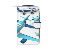 QMKFWT Portafoglio lungo in pelle con aeroplano, portafoglio per assegni, classico, bifold da donna, pochette con finestra per documento d'identità