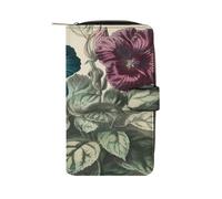 QMKFWT Portafoglio lungo in pelle con tre fiori dipinto portafoglio degli assegni portafogli classico bifold da donna pochette con finestra ID