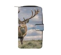 QMKFWT Portafoglio lungo in pelle di alce portafoglio degli assegni portafogli classico bifold pochette da donna con finestra ID