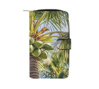 QMKFWT Portafoglio lungo in pelle di cocco con libretto degli assegni portafogli classico bifold pochette da donna con finestra ID