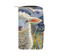 QMKFWT Portafoglio lungo in pelle di pecora colore portafogli portafogli classico bifold signore frizione con finestra ID