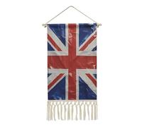QMKFWT Poster da appendere con bandiera britannica con nappa, stampa artistica da parete in cotone e lino, lunga verticale, decorazione per soggiorno, ufficio, camera da letto