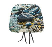QMKFWT Rocks and Pebbles - Copertura per poggiatesta auto, regolabile e riutilizzabile, anti-sporco, flessibile, antipolvere, per la maggior parte dei veicoli